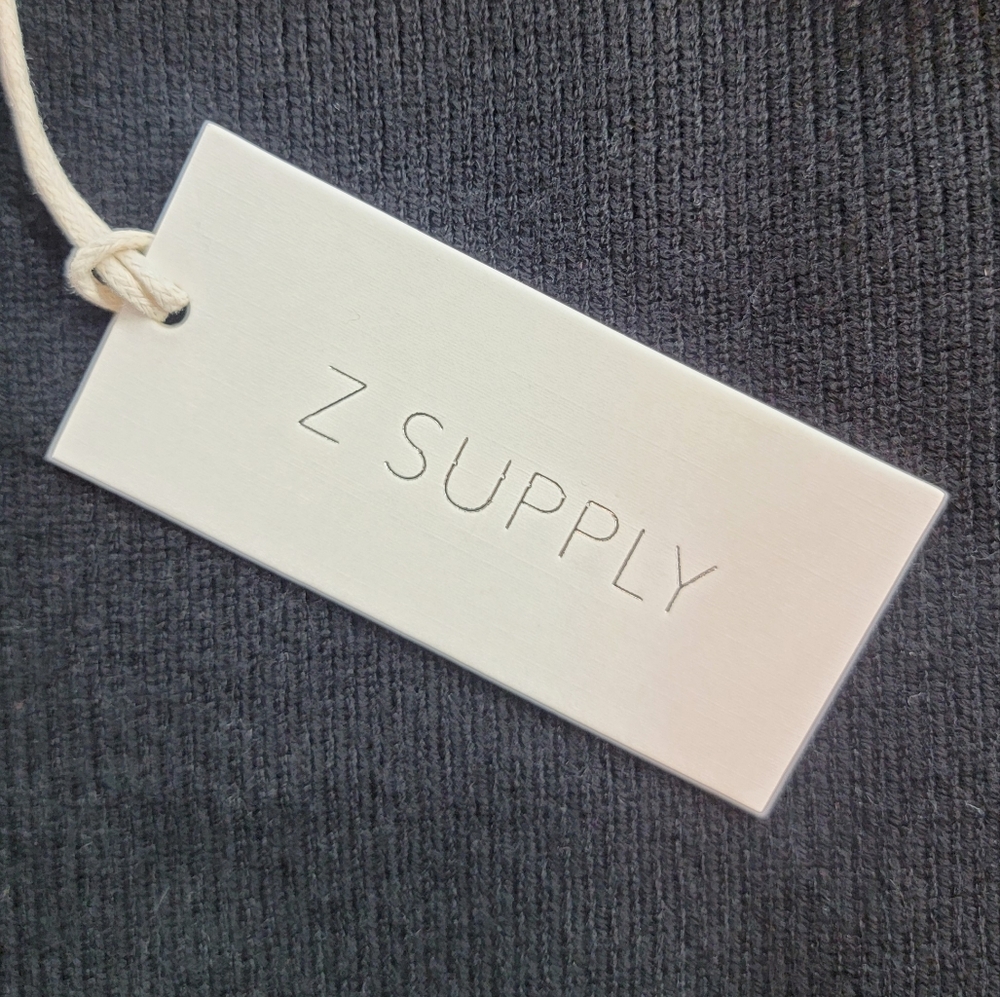 Z Supply NWT Hadley Sweater Tie Back Ribbed Black Top - Picture 9 of 12